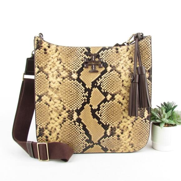 Tory Burch Tea Exotic Web Large Shoulder Bag - Picture 1 of 9